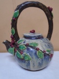 Porcelain Tea Pot w/ Berries & Leaves