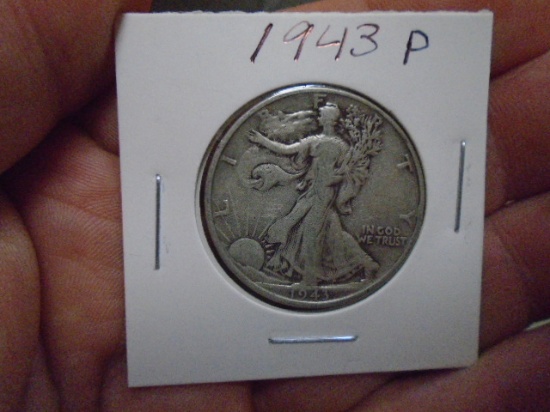 1943 P Mint Silver Walking Liberty Half Dollar