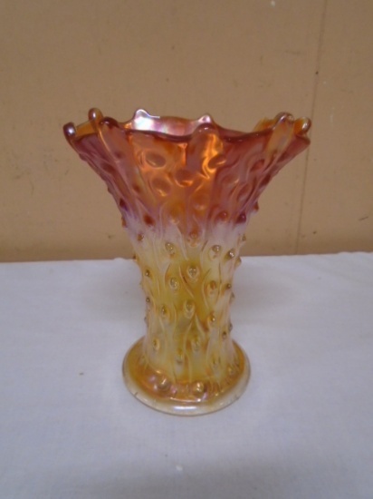 Vintage Northwood Marigold Carnival Tree Trunk Vase