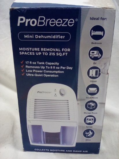 ProBreeze 17FlOz 215SqFt Mini Dehumidifier