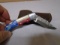 Custom Handmade Damascus Blade Folding Lockblade Knife w/Leahter Sheath