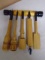 Vintage 5pc Wooden Kitcher Tool Set w/ Wall Hanger