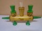 Vintage Wooden Rolling Pin Salt & Pepper Shaker w/ Toothpick Holder