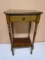 Beautiful Antique Solid Wood Side Table w/ Drawer