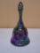 Vitage Fenton Plum Caarnival Madonna and Child Art Glass Bell