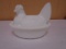 Vintage White Milk Glass Hen on Nest