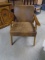 Beautiful Like New Buckskin Upholstered Wood Arm & Leg Side Chair