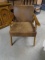 Beautiful Like New Buckskin Upholstered Wood Arm & Leg Side Chair