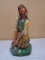 Vintage Chalk Indian Squaw Statue