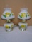 2 Matching Beautiful Hand Painted Electric Hurricane Lamps