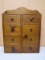 Vintage Wooden Double Door Wall Cabinet w/ Shelves