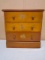 Vintage Child's Wooden 4 Drawer Play Chest of Drawers