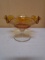 Vintage Imperial Marigold Optic Flute Carnival Glass Compote