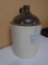 5 Gallon UHL Acorn Wares Brown Over White Crock Jug