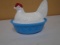 Vintage Hen on Blue Nest