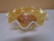 Vintage Marigold Opalescent Fluted Pedistal Carnival Glass Bowl