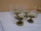 Set of 6 Vintage Etched Glasses & 4 Smokey Topaz Champagne Glasses