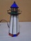 Leaded Glass Light House Accent Light
