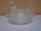 Vintage Indiana Glass Clear Hen on Nest