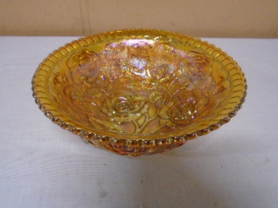 Vintage Imperial Lustre Rose Marigold Carnival Bowl