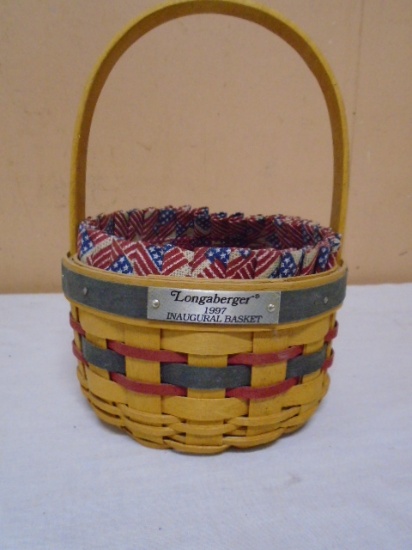 1997 Longaberger Inaugral Basket w/Liner and Protector