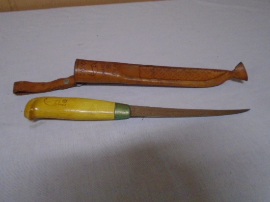 Rappala J. Martini Findland Fiet Knife w/Leather Sheath