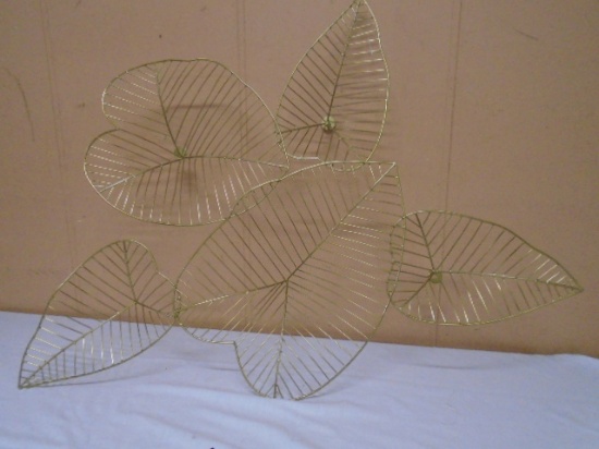 Goldtone Metal Art Leaf Wall Décor