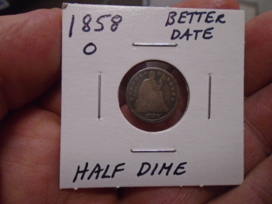 1858 O-Mint Half Dime