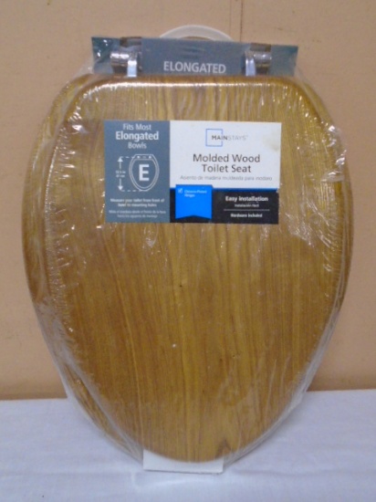 Brand New Oak Elongated Toilet Seat