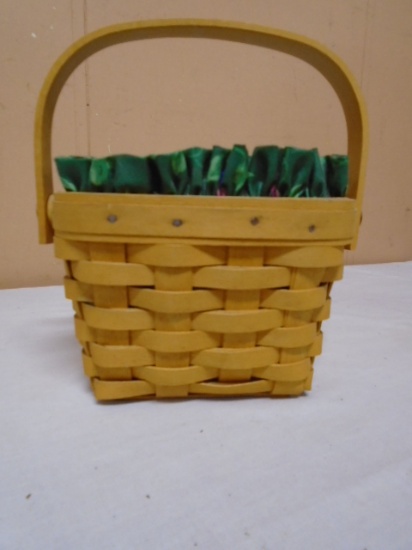1997 Longaberger Breast Cancer Awareness Basket w/ Liner & Protector