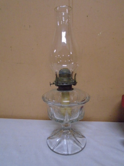 Antique Glass Oil Lamp