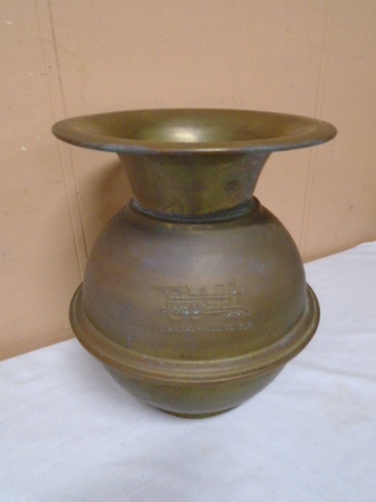 Vintage Union Pacific Railroad Brass Spitton