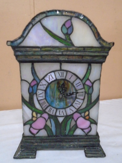 Beautiful Stained Glass Lighted Clock