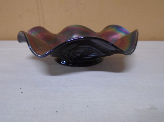 Northwood Amethyst Carnival Poppy Variant Bowl
