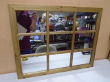 Wood Framed Window Style Wall Mirror
