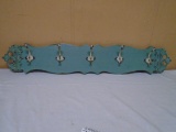 Vintage Look Wood and Metal Coat/Hat/Hanger w/5 Hooks