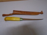 Rappala J. Martini Findland Fiet Knife w/Leather Sheath