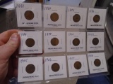 Group of (12) Assorted Date Indian Head Cents