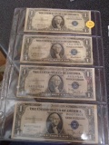 4pc Group of 1935 One Dollar Silver Certificates