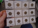 Group of 12 Assorted Date Liberty 