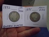 1892 & 1895 Silver Barber Quarters