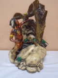Vintage Chalk Indian w/ Eagle Statue