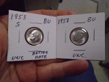 1953 S-Mint and 1958 Silver Roosevelt Dimes