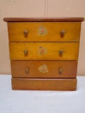 Vintage Child's Wooden 4 Drawer Play Chest of Drawers