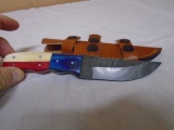 Custom Handmade Damascus Blade Knife w/ Leather Sheave