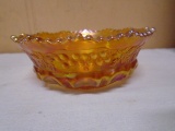 Vintage Northwood Marigold Carnival Grap & Cable Thumbrprint Berry Bowl