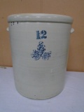12 Gallon Blue Leaf Crock
