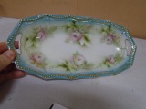 Beautiful P.K. Silesa Rose Pattern Relish Dish