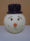 Large Pottery Snowman Candle Lamp