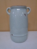 Vintage Look Glazed Pottery Double Handled Vase
